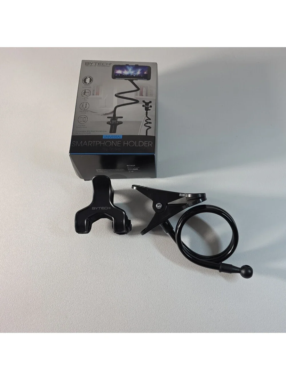 BYTECH Universal Smartphone Holder Clip On Grip Flexible Gooseneck
